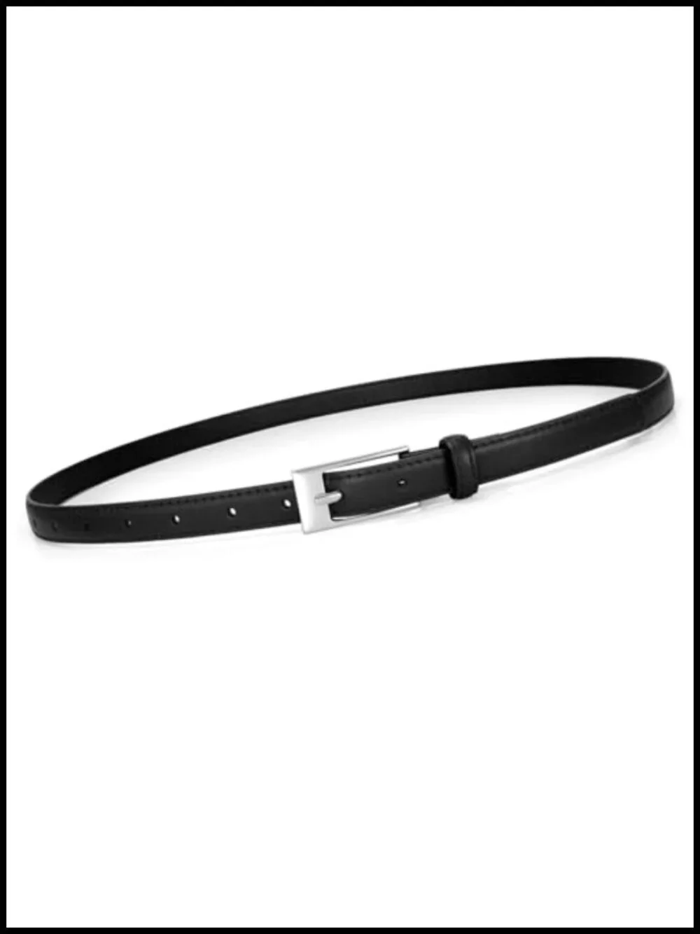 Thin Skinny Faux Leather Belt for Women Dress Jeans